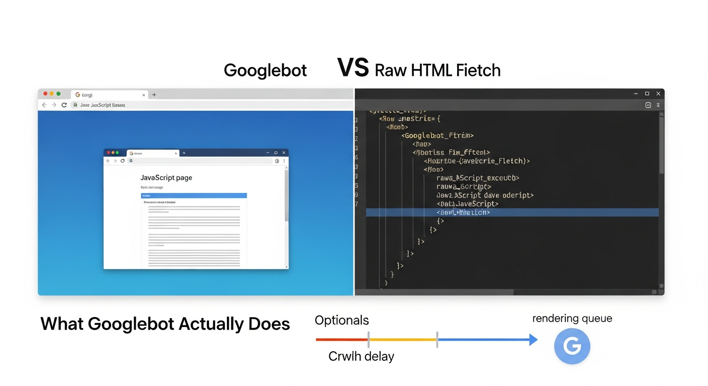 JavaScript SEO audit dashboard highlighting rendering gaps and crawlability issues in a React site